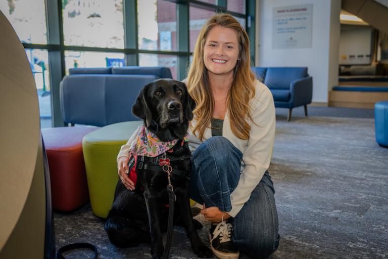 Photo of Cala Hefferan with her dog 