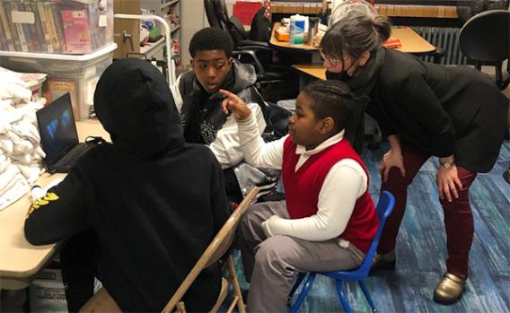 Students sitting at a table