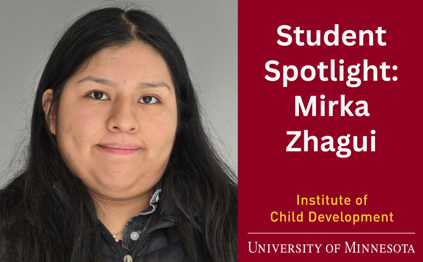 Student Spotlight: Mirka Zhagui. ICD wordmark and portrait photo.
